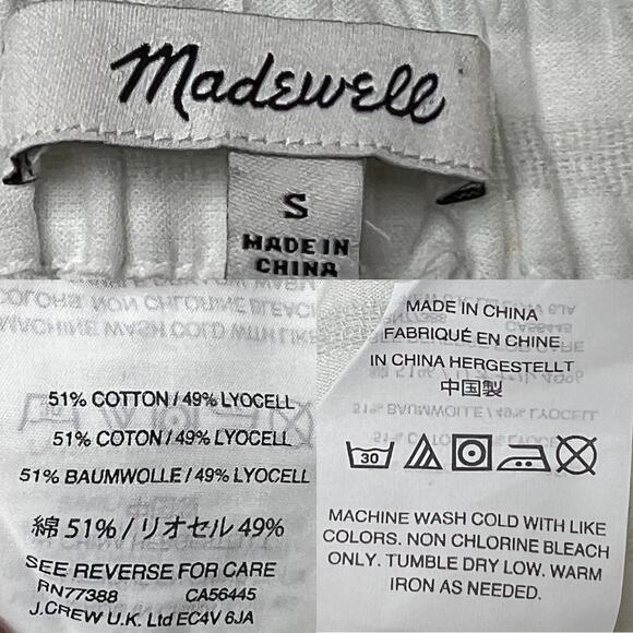 Madewell Striped Off-the-Shoulder Ruffle-Sleeve Top Sea Glass size Small - Picture 10 of 11